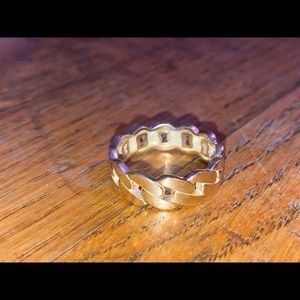Solid gold Cuban link ring